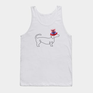 Wiener Dog Wearing Hat Dachshund Tank Top